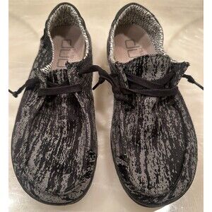 Hey Dude Wendy Black Marble Women’s Casual Shoes Size 7 Lightweight Comfort